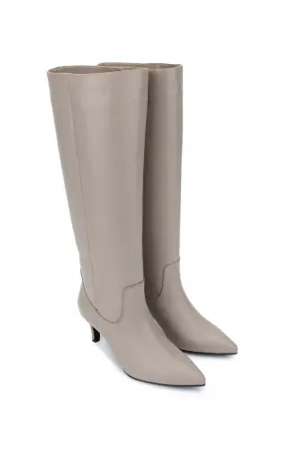 Kadın Hakiki Deri Vizon Topuklu Çizme-VIZON DR - TAMER TANCA (1)