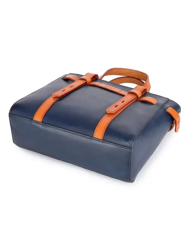 Women's Genuine Leather Westland Minit Tote Bag - Navy - 5