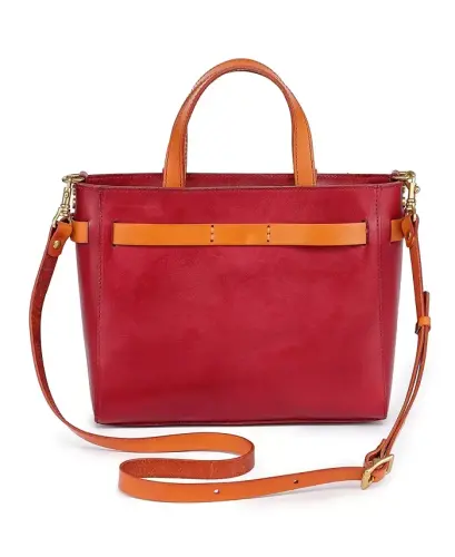 Women's Genuine Leather Westland Minit Tote Bag - Red - 4