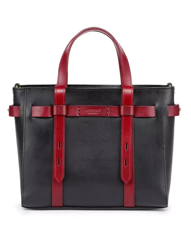 Women's Genuine Leather Westland Minit Tote Bag - Black - 5