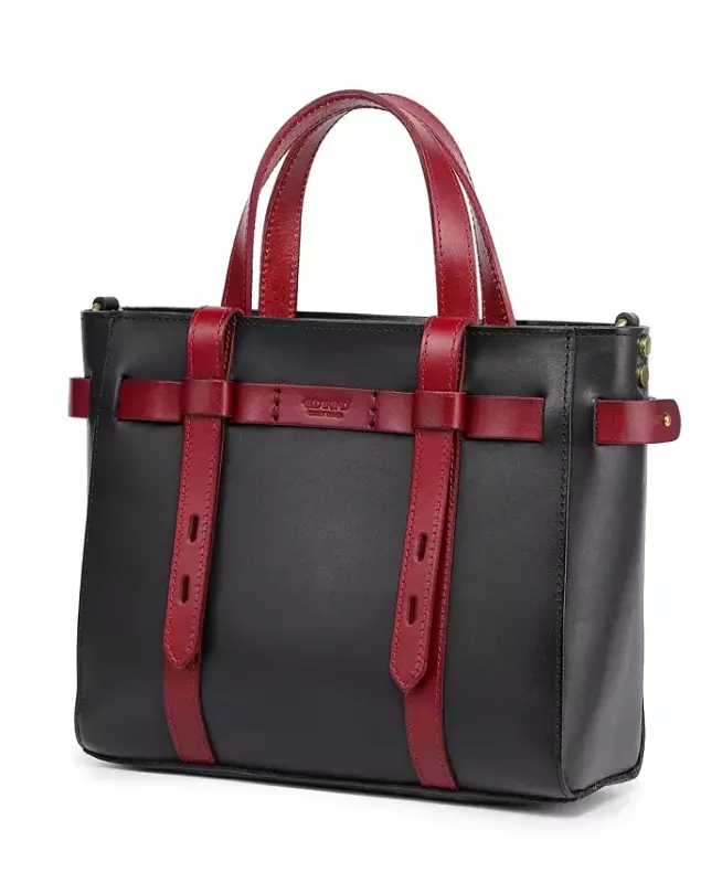 Women's Genuine Leather Westland Minit Tote Bag-Black - 4