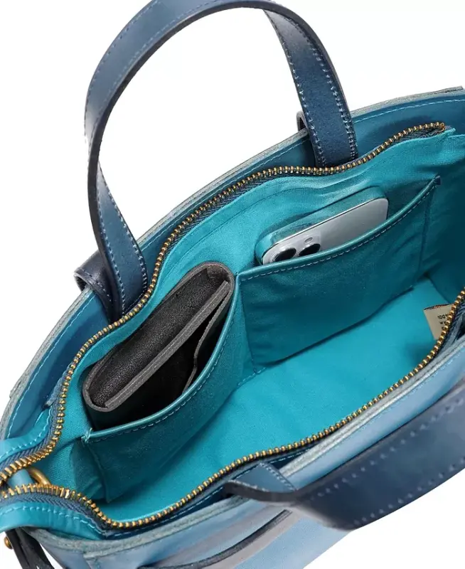 Women's Genuine Leather Westland Minit Tote Bag - Turquoise - 6
