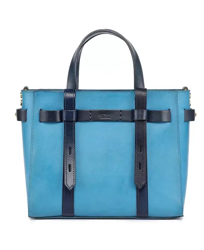 Women's Genuine Leather Westland Minit Tote Bag - Turquoise - 10