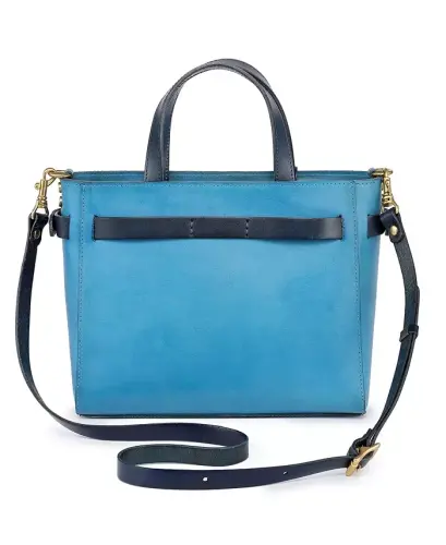 Women's Genuine Leather Westland Minit Tote Bag - Turquoise - 12