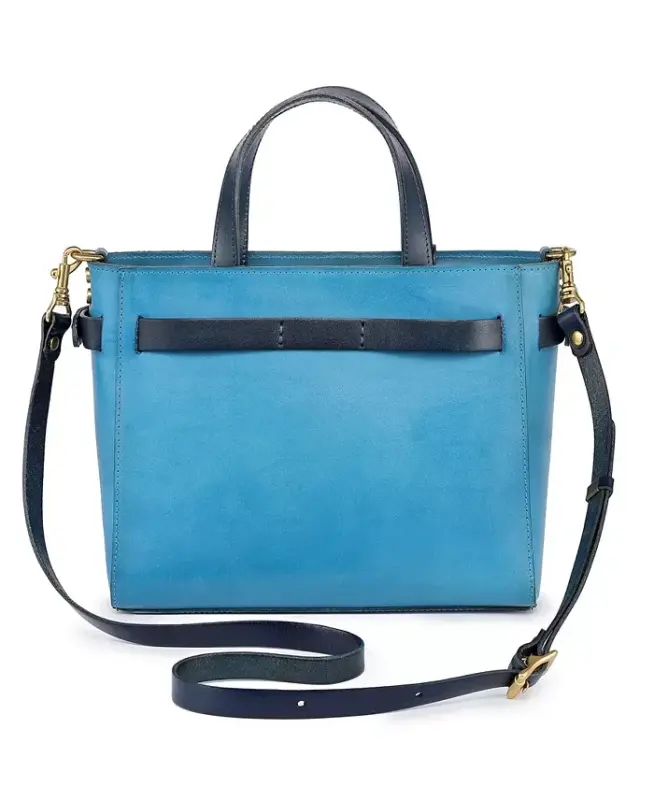 Women's Genuine Leather Westland Minit Tote Bag - Turquoise - 12