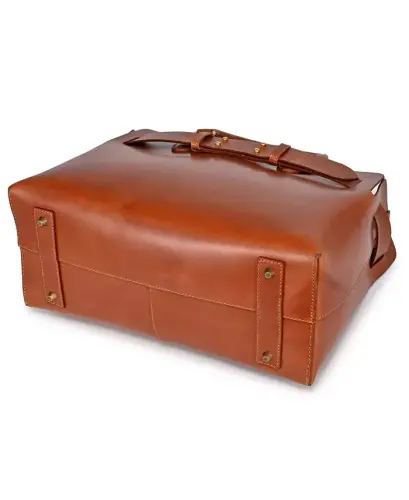 Women's Genuine Leather Westland Tote Bag - Caramel - 6