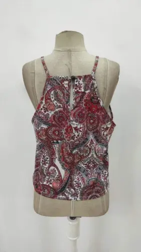 Kadın Halter Kollu Damla Detaylı Desenli Süprem Bluz - 9