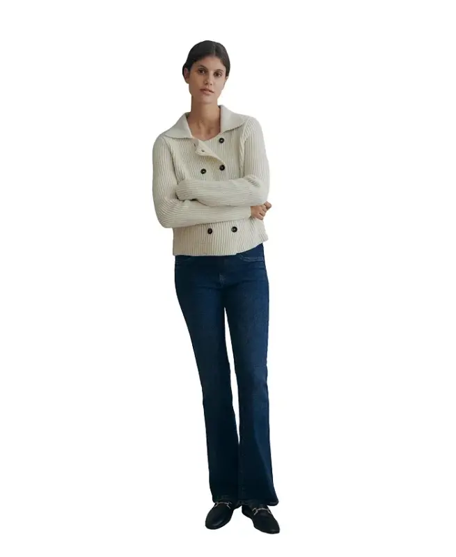 Women's Maternity Flared Jeans-Dark Blue - MANGO
