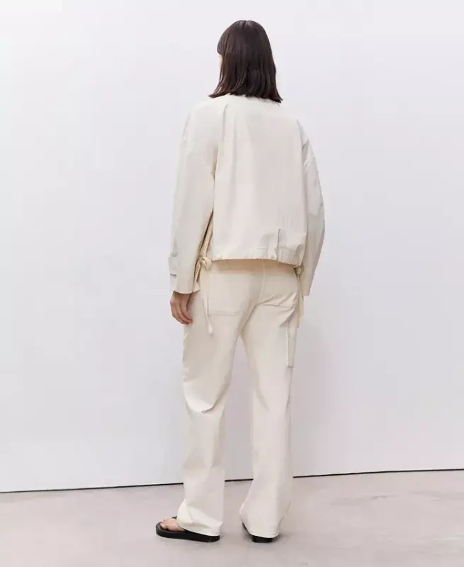 Women's Maternity Wide Leg Jeans - Off White - 2