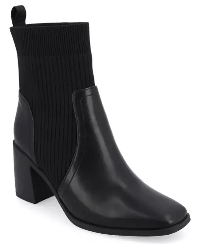 Women's Harlowe Chelsea Knit Block Heel Booties - Black 