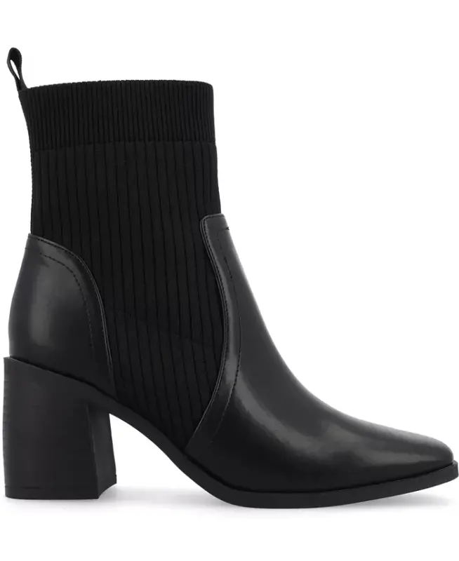 Women's Harlowe Chelsea Knit Block Heel Booties - Black - 2