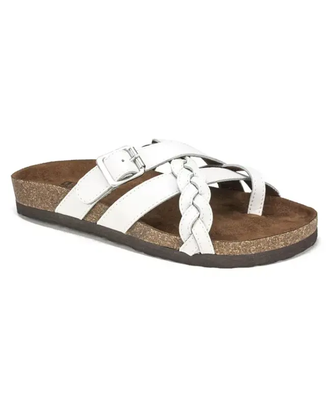 Women's Harrington Footbed Sandals - White, Leather - WHITE MOUNTAIN