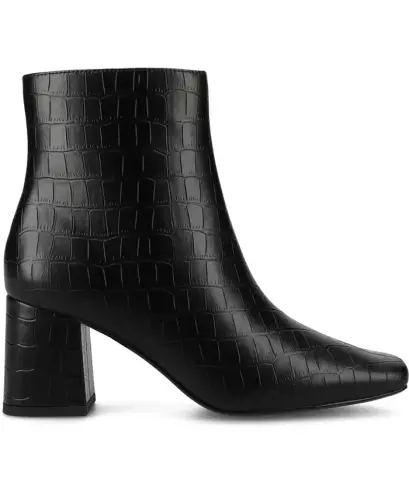 Women's Haylinn Block Heel Dress Booties - Black Croco - JOURNEE COLLECTION (1)