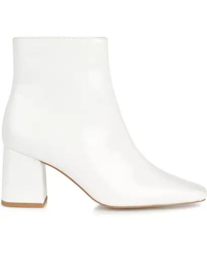 Women's Haylinn Block Heel Dress Booties - White Patent - 2