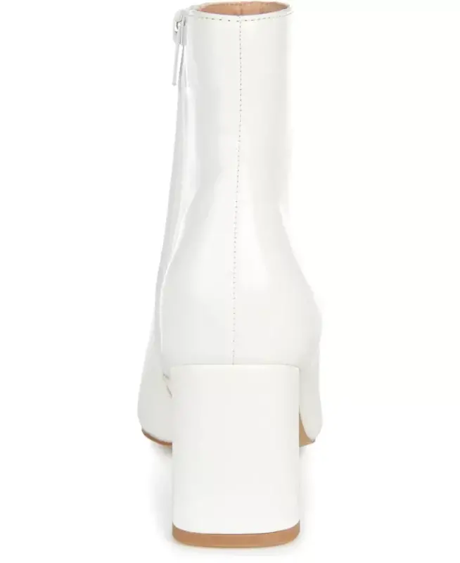 Women's Haylinn Block Heel Dress Booties - White Patent - 5