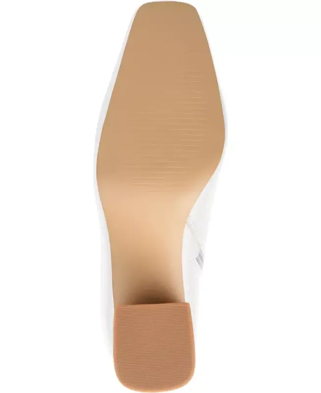 Women's Haylinn Block Heel Dress Booties - White Patent - 7