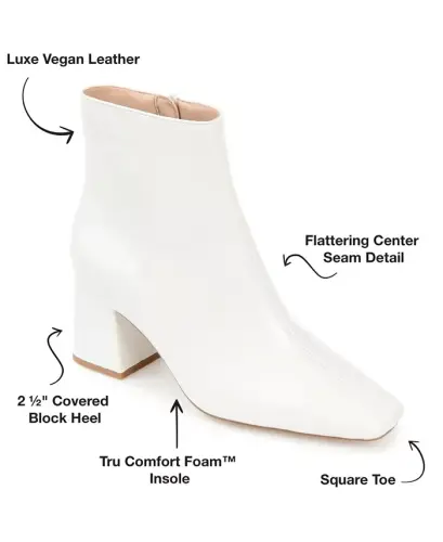 Women's Haylinn Block Heel Dress Booties - White Patent - 8