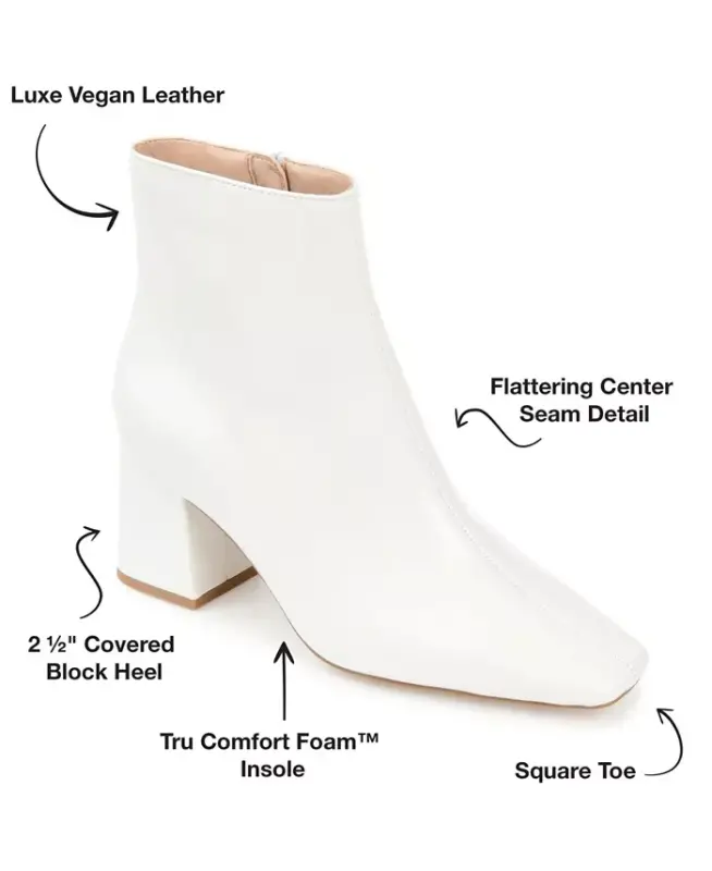 Women's Haylinn Block Heel Dress Booties - White Patent - 8