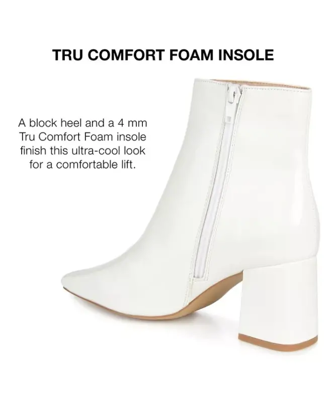 Women's Haylinn Block Heel Dress Booties - White Patent - 10
