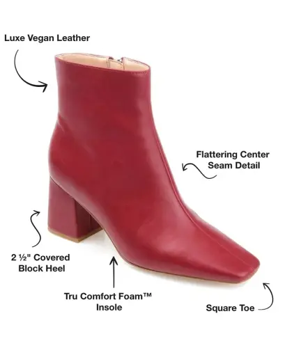 Women's Haylinn Block Heel Dress Booties - Brick - 6
