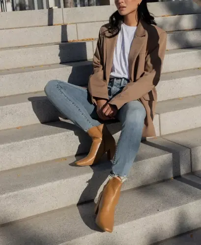 Women's Haylinn Block Heel Dress Booties - Brick - 10