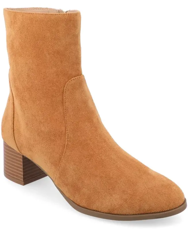 Women's Hayven Block Heel Almond Toe Booties - Cognac - 1