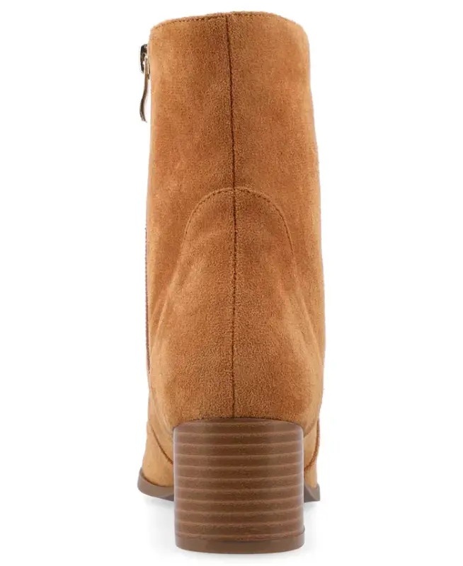 Women's Hayven Block Heel Almond Toe Booties - Cognac - 3