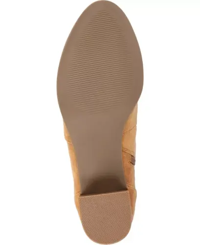 Women's Hayven Block Heel Almond Toe Booties - Cognac - 5