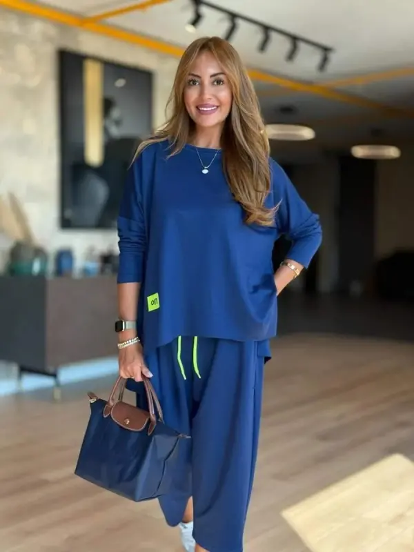 Kadın Iki Iplik Viskon Pamuk Kumaş Arma Detaylı Ikili Takım - 12