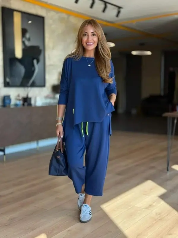 Kadın Iki Iplik Viskon Pamuk Kumaş Arma Detaylı Ikili Takım - 14