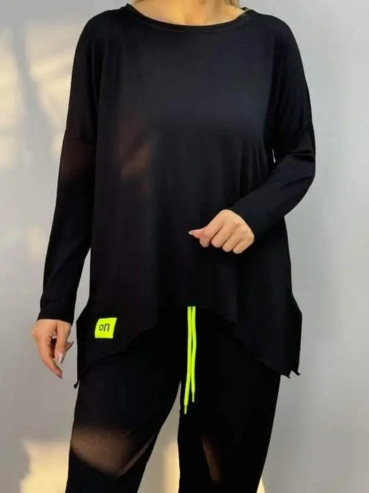 Kadın Iki Iplik Viskon Pamuk Kumaş Arma Detaylı Ikili Takım - 3