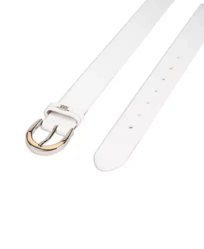 Women's Signature Leather Jean Belt - White - 4