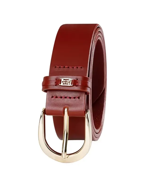 Women's Signature Leather Jean Belt - Red - 2