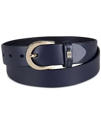 Women's Signature Leather Jean Belt - Navy Blue - 1