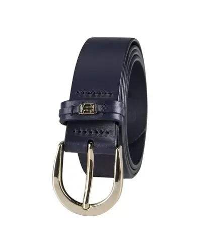 Women's Signature Leather Jean Belt - Navy Blue - 3