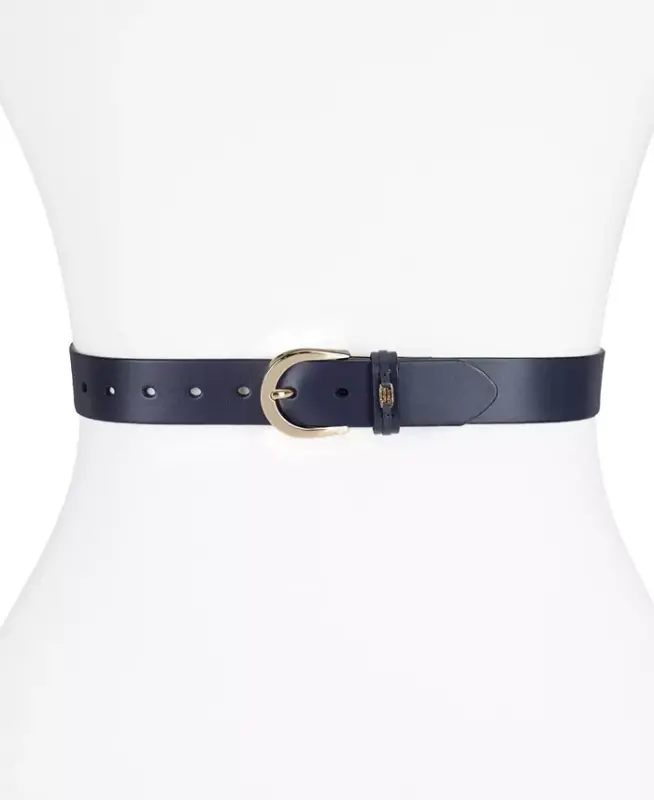 Women's Signature Leather Jean Belt - Navy Blue - 5