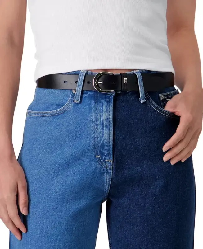 Women's Signature Leather Jean Belt - Black - 3