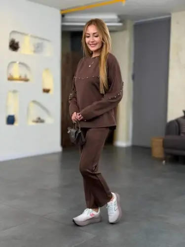 Kadın Inci Detay Modal Kumaş Ikili Takım - 4