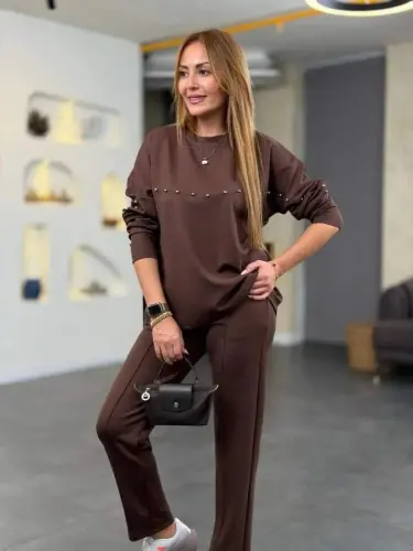 Kadın Inci Detay Modal Kumaş Ikili Takım - 6