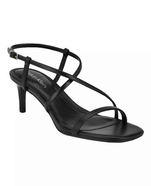 Women's Ishaya Strappy Low Stiletto Sandals - Black - 6