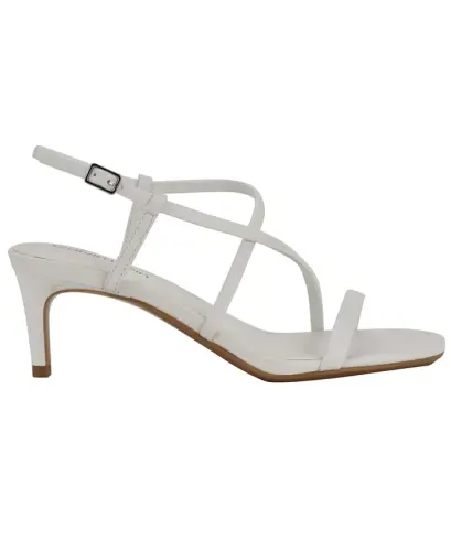 Women's Ishaya Strappy Low Stiletto Sandals-White - CALVIN KLEIN (1)