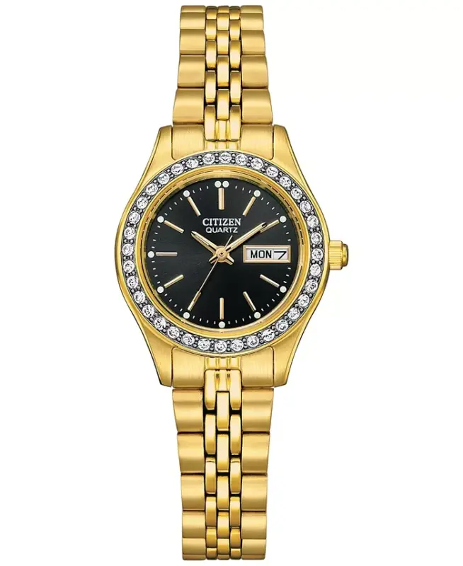 Women's Embellished Gold-Tone Stainless Steel Bracelet Watch 26mm - Gold-tone - CITIZEN