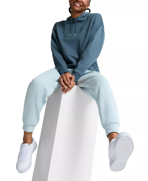 Kadın İşlemeli Logolu Polar Sweatshirt Jogger'lar Frosted Dew - 3