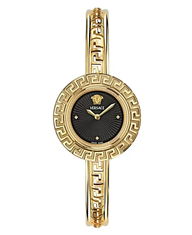 Women's Swiss Gold Ion Plated Stainless Steel Bangle Bracelet Watch 28mm - Gold - 1