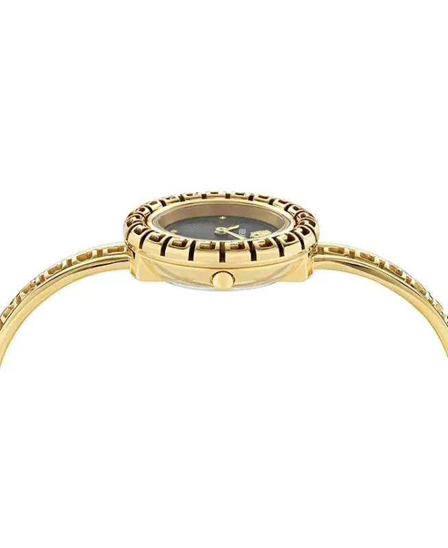 Women's Swiss Gold Ion Plated Stainless Steel Bangle Bracelet Watch 28mm - Gold - 2