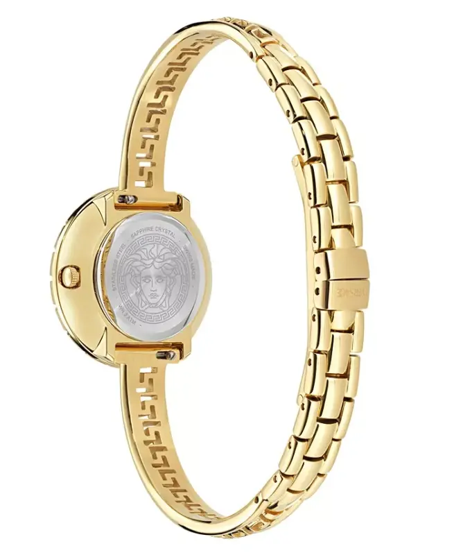 Women's Swiss Gold Ion Plated Stainless Steel Bangle Bracelet Watch 28mm - Gold - 3