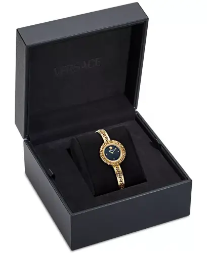 Women's Swiss Gold Ion Plated Stainless Steel Bangle Bracelet Watch 28mm - Gold - 4