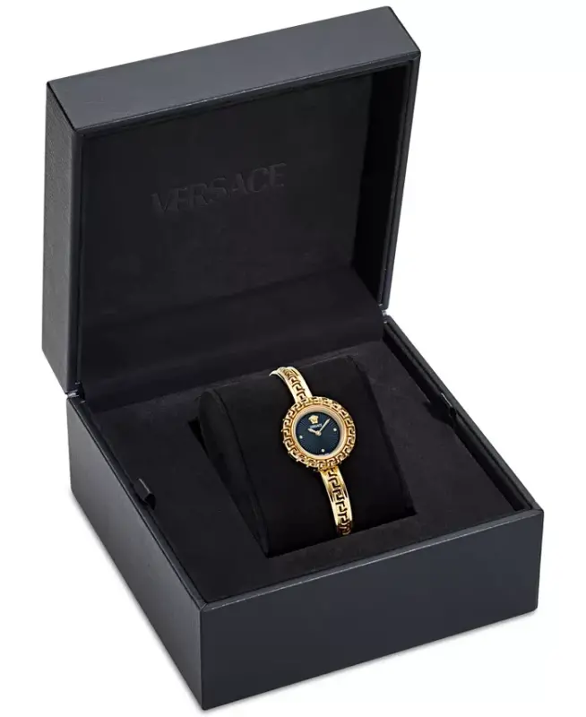 Women's Swiss Gold Ion Plated Stainless Steel Bangle Bracelet Watch 28mm - Gold - 4
