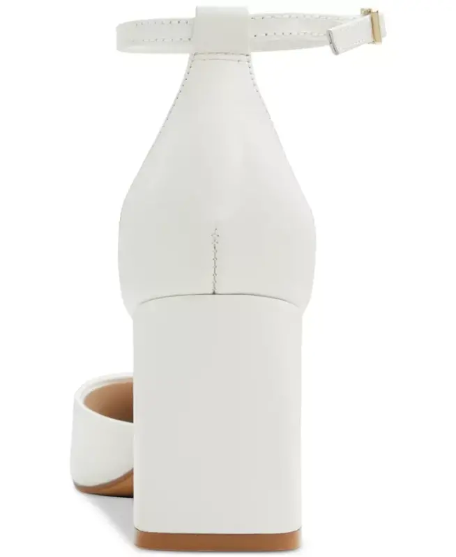 Women's Jan Pointed Toe Ankle-Strap Block-Heel Sandals - White Smooth - 3