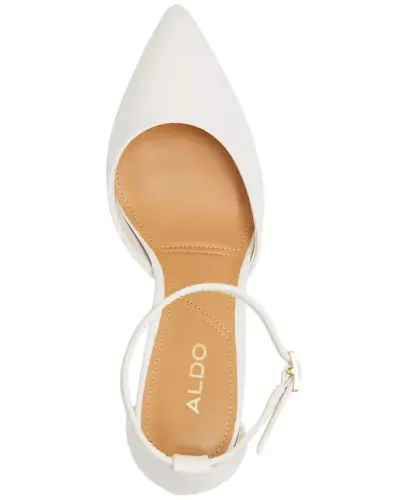 Women's Jan Pointed Toe Ankle-Strap Block-Heel Sandals - White Smooth - 4